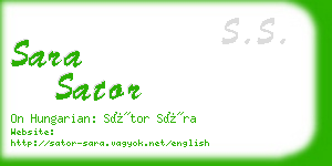 sara sator business card